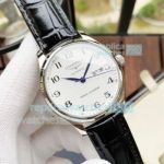 Replica Longines White Dial Black Leather Men's Watch 40mm